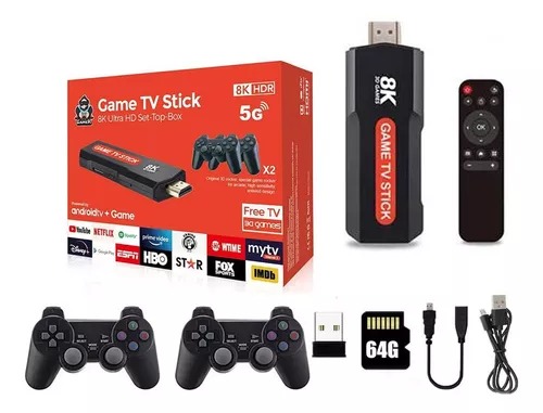 Game Tv Stick - Convierte Tu Tv En Smart Y Consola Retro Game Ty Stick 8K Ultra Hd Set Top Box 2024